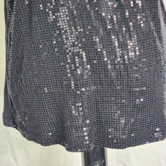 Lane Bryant Black Sparkle Sequin Front Cotton Modal Back Dressy Tank Size 14/16 - Picture 6 of 16